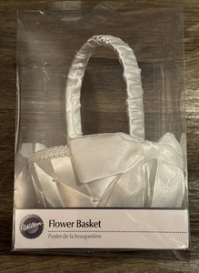 Wilton Flower Basket Satin Pearls Bow Wedding Flower Girl 2006 - Picture 1 of 7