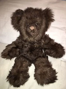 16" Authentic Huacaya Dark Brown Teddy Bear NEW WITH TAGS - (FREE SHIPPING!!!) - Picture 1 of 12