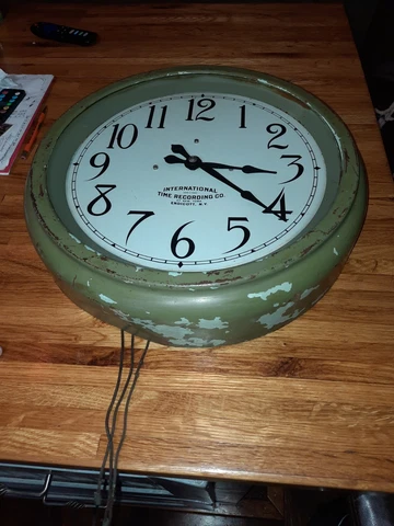 1920s International Time Recording Co. Endicott NY Vintage Metal Wall Clock Cover