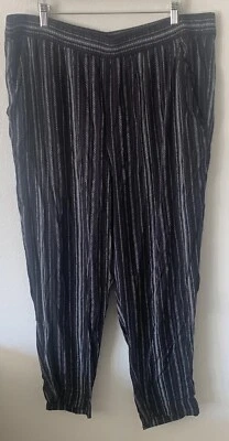 Pantalones de salón sueltos Jessica Simpson para mujer negros blancos a rayas talla 2XL Foto 1 de 4