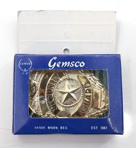 Gemsco Metal Security Officer Badge Shield Shape Silver Star - Picture 1 of 2