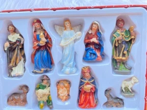 New Nativity Scene Set Christmas Small Manger Baby Jesus Nacimiento 11pc Set - Picture 1 of 10
