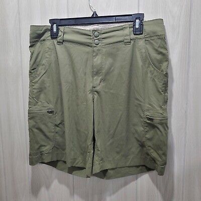 LL Bean Cargo Hicking Camping Womens Shorts Size 12 Green • 17.64€