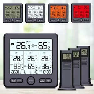 Wetterstation Thermometer Hygrometer Zeit Luftfeuchtigkeit Temperaturmesser DHL - Bild 1 von 12