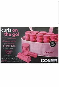 Instant Heat Compact Hot Roller Conair Hair Pink Travel Woman Beauty Care Curler - Picture 1 of 9
