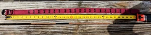 Red Nylon 2 Holes Row Grommet Stitched Canvas Military Web Belt 6-31" Waist - Picture 1 of 3