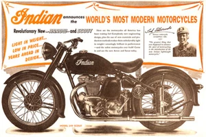 Indian - World's Most Modern Motorcycles - 1948 - Promotional Advertising Magnet - Picture 1 of 2