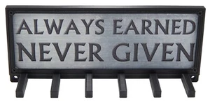 Always Earned Never Given Spartan Race Sports Medal Holder Hanger Display Rack - Picture 1 of 6