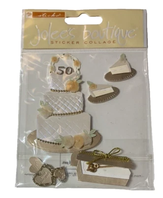 50th Golden Anniversary Cake Jolee's Boutique Dimensional Scrapbook Stickers  - Image 1 of 2