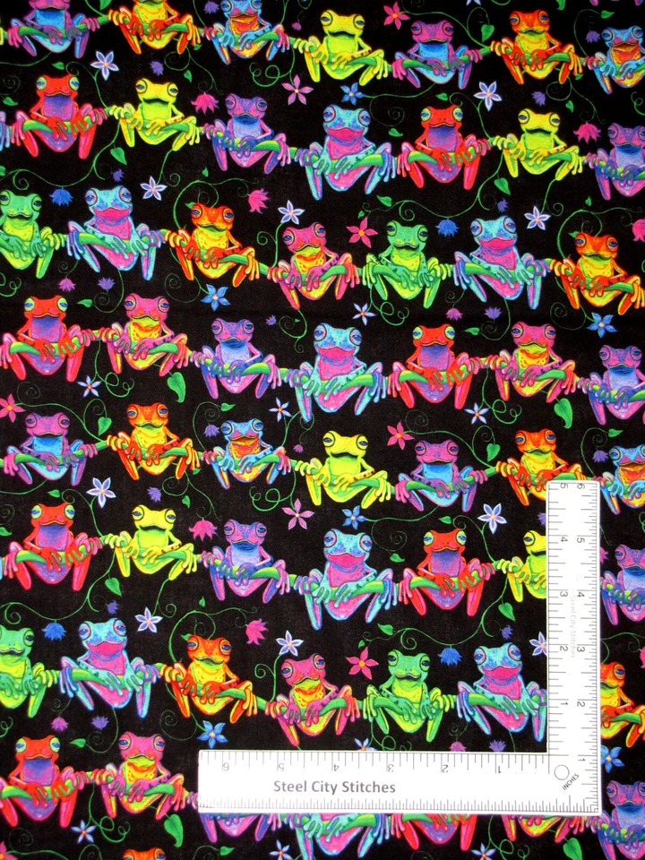 Лягушки жабы цветы ткань цифровой хлопок вечные сокровища CD1490 в ярдах - Изображение 1 из 1