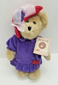 Boyds Bears Red Hat Society Collection "Ima Lotsafun" Vintage Teddy Bear - Picture 1 of 2