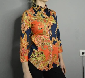 Lauren Ralph Lauren Damen Hemd Paisley Baumwolle 3/4 Arm Knopfleiste Größe XS - Bild 1 von 11