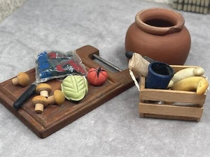 Lote de tabla de cortar de comida en miniatura vintage - Imagen 1 de 12