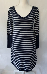 Gap maternity navy grey striped V-neck jumper dress size XS - Picture 1 of 9