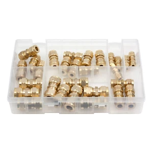 28 Stück Sortiment Box Messing Rohrkupplungen metrisch gerade Verbinder 4mm-12mm - Bild 1 von 2