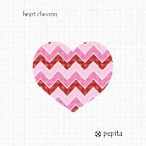 Heart Chevron Needlepoint Kit or Canvas - Picture 1 of 2