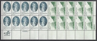 1732-33 MNH Plate Block of 20, 13-cent stamps - Captain Cook, 1778  - Image 1 of 4