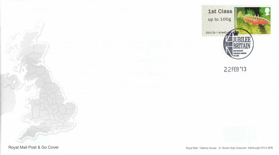 Post and Go Stickleback Ponds Freshwater Life GB FDC Old Bailey 2013 (65310) - Image 1 of 1
