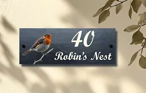 Hermoso letrero de casa de pizarra natural de erizo cualquier nombre o número regalos ideales - Imagen 1 de 12