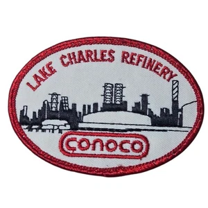 Vintage Conoco Oil Patch Lake Charles Refinery Embroidered Oval Westlake LA - Picture 1 of 5
