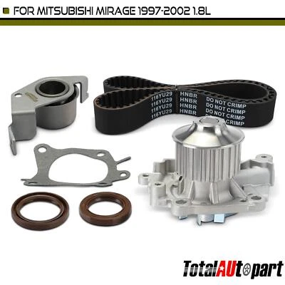 Kit de correa de distribución de 5 piezas con bomba de agua para Mitsubishi Mirage 1997 1998-2002 L4 1,8 L Foto 1 de 4