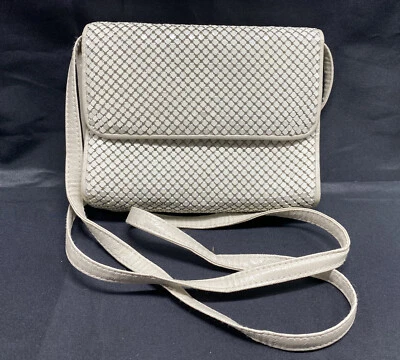 Vintage Whiting & Davis Enamel Gray/Silver Mesh Handbag Purse Bag Crossover - Image 1 of 4