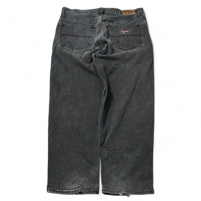 VTG Y2K Wide Leg Baggy Tommy Hilfiger Jeans Black Embroidered Jean Pants - Image 1 of 4