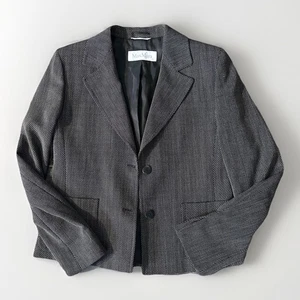 Chaqueta Blazer Max Mara Para Mujer Clásica Marrón Lana Espiga 8 EE. UU. 2 Botones - Imagen 1 de 13