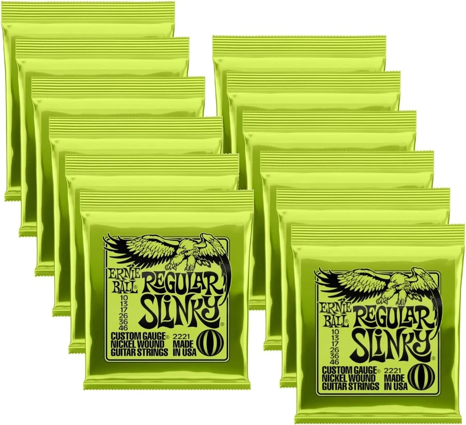 12 Pack Ernie Ball 2221 Nickel Regular Slinky Electric Guitar Strings - Image 1 of 2