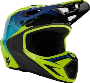 New Fox Racing Youth V3 Streak Helmet (Black/Yellow) 31438-019-YL - Picture 1 of 9