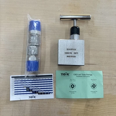 SS-8-6FF-8-A Tylok 10000 PSI Needle Valve Hard Seat. 1/2 NPT With 1/2” Fittings - Image 1 of 2