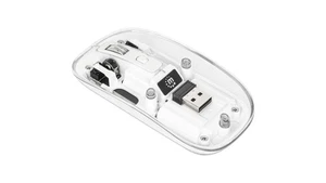 0766623190275 Myszka bezprzewodowa 2.4GHz RF USB 1600dpi przezroczysta, biała 19 - Picture 1 of 1