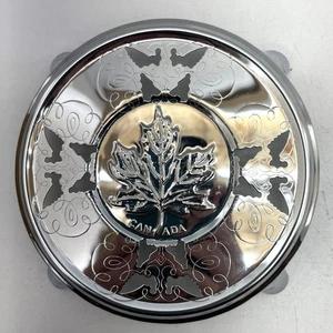 Chrome Plated Silver Canada Four Footed Trivet Canadian Maple Leaf Centered - Picture 1 of 8