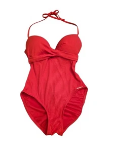 New Vince Camuto One Piece Swimsuit Wrap Style Padded Cups Underwire Halter 8 - Picture 1 of 20
