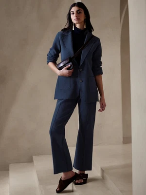 Banana Republic S SMALL Milano Sweater Blazer $180 Navy Blue Knit Cardigan NWT - Image 1 of 4