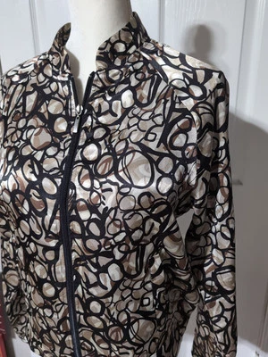 Kaktus Designer Art Deco Jacket Zippered Size M Woman Foto 1 de 4