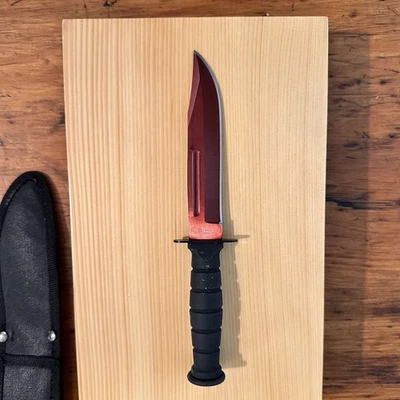 MINI Cuchillo de Supervivencia de Combate Militar ROJO Camping Cuchillo de Caza Hoja Fija 7.5" Foto 1 de 4