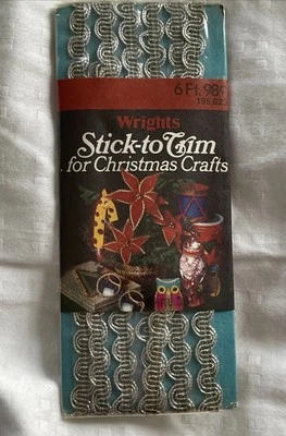 De colección Wrights Stick-To-Trim 6 pies Plateado Metálico Decoración Autoadhesivo Borde Nuevo Foto 1 de 4