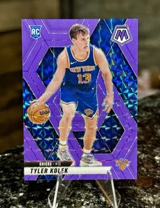 2024-25 Panini Mosaic TYLER KOLEK RC #/249 PURPLE FLUORESCENT 208 NY Knicks - Picture 1 of 2