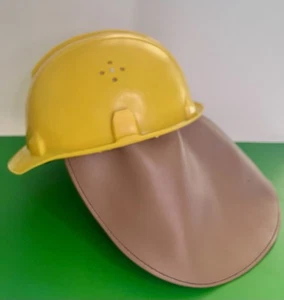 Vintage Soviet Yellow Hard Hat Builder Salvo 1984 w/Neck Flap UdSSR & Bonus Liner - Bild 1 von 14
