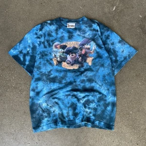 VTG 90's Disney Single Stitch Tie Dye Pirates of the Caribbean Shirt Youth XL - Picture 1 of 6