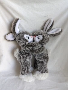 Vintage Hugging Rabbit Plush Kissing Bunny Rabbits Gray & White 21" Cute - Picture 1 of 10