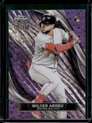 2024 Topps Chrome Black Wilyer Abreu Purple Mini-Diamond #/150 Boston Red Sox RC - Image 1 of 2