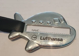 Lufthansa Airlines- Airplane Shape Luggage Tag- Silver-tone- pre-owned (Unused) - Picture 1 of 3