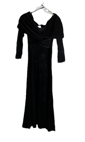 UNDERCOVER Abito floreale Deadstock anni 80 Victorias Secret velluto spalle scoperte USA capriccioso