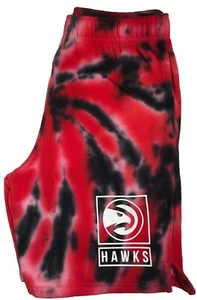 Official NBA SWEAT-SHORTS ATLANTA HAWKS Youth SZ L 14-16 Red Black Tie-Dyed NWT - Picture 1 of 7