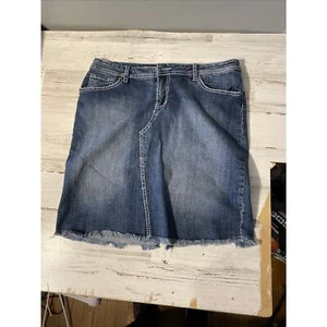 Xhilaration Gonna Jeans Junior 13 Denim Orlo Grezzo 1% Spandex - Foto 1 di 3