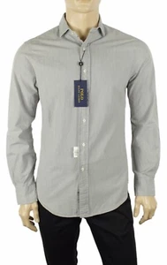 NEW MENS POLO RALPH LAUREN SLIM FIT LONG SLEEVE BUTTON FRONT GREY SHIRT XS $125 - Picture 1 of 3
