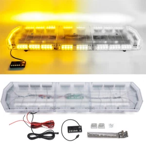 48 88-LED Strobe Light Bar Emergency Warn Beacon Tow Truck Response Amber White - Picture 1 of 11