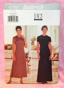Vestido formal ajustado sin cortar Butterick Misses 6-12 fácil manga corta patrón 4759 - Imagen 1 de 2